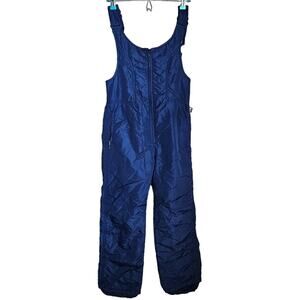 Vintage Topher Snowsuit Women Size 12 Large Blue Bib Overalls Ski 80s Suspenders